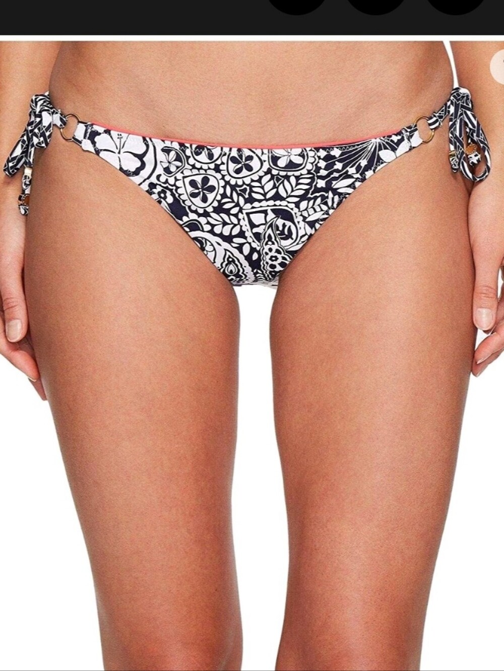 Tommy Bahama Reversible Paisley Side Tie Bikini Bottom Blue White NWT S